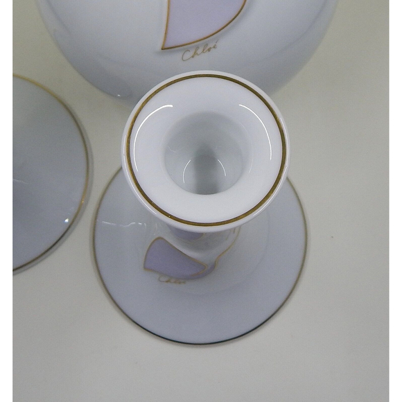 Chloe Paris Decor Opera Porcelain Candlestick Holders and Vase Set Germany - Picture 4 of 11